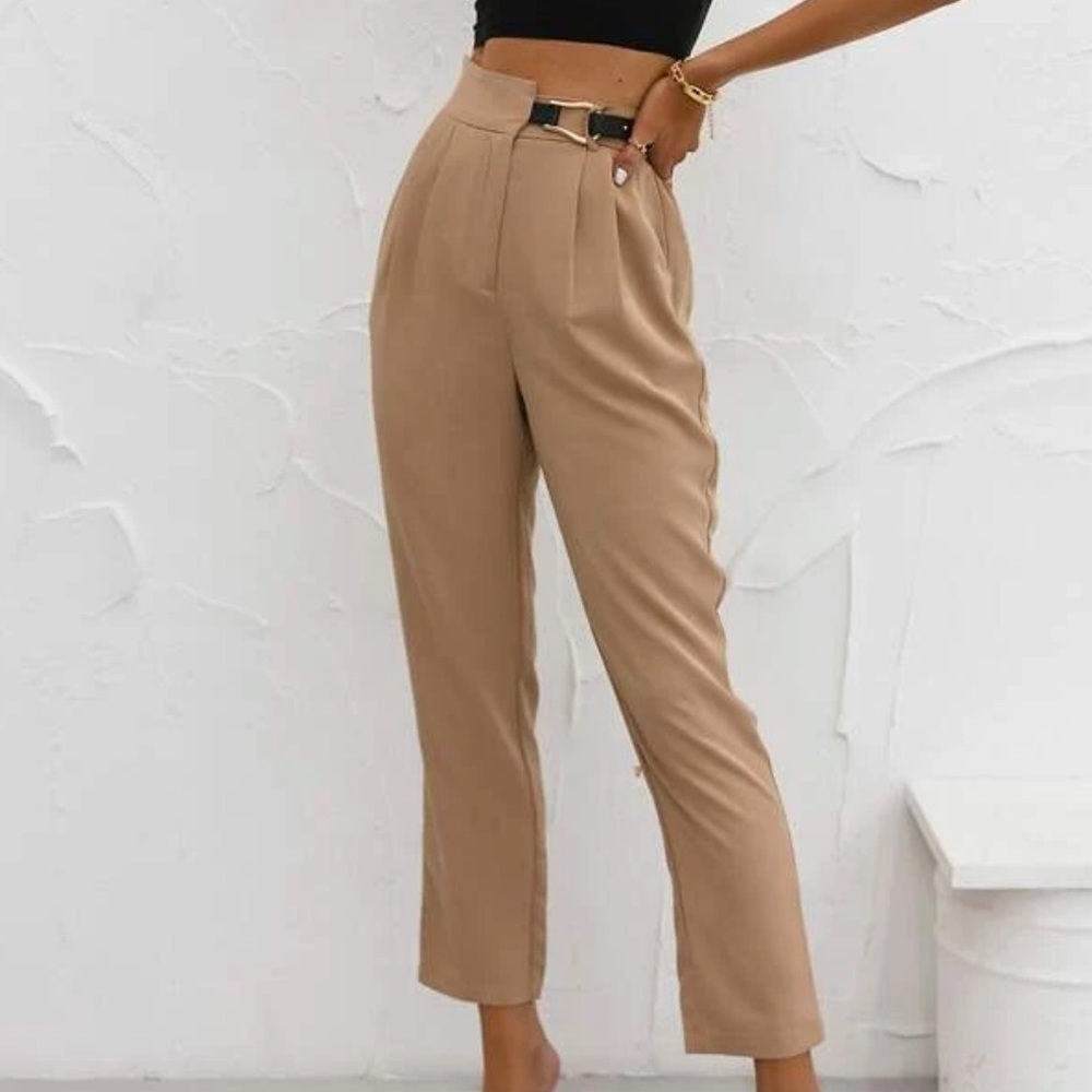 Purchased From Shein. Color Tan. Size Large. Trouser Pants